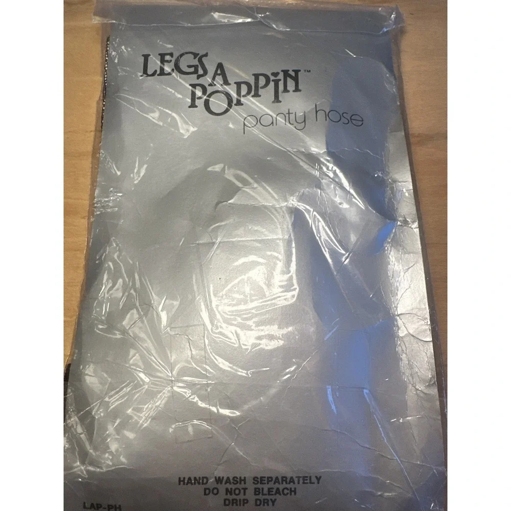 Vintage 1980s Legs A Poppin! Panty Hose RARE Patterned Pantyhose Bow Fishnet NEW